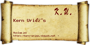 Kern Uriás névjegykártya